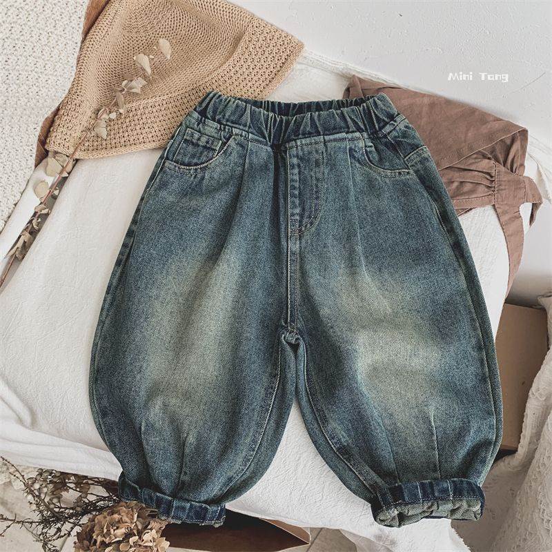 Quần Jean Dài Dáng Rộng Phong Cách retro Hàn Quốc Thời Trang Mùa Thu Dành Cho Bé Trai Và Bé Gái