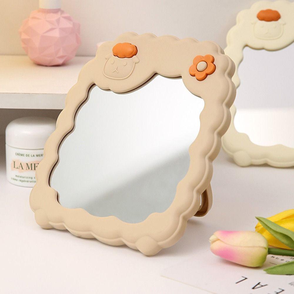 Leota Gương Trang Điểm / Để Bàn Có Giá Đỡ Hình Hoạt Hình Có Thể Gập Lại Làm Quà Tặng Mỹ Phẩm Gắn Tường Trang Trí Nội Thất