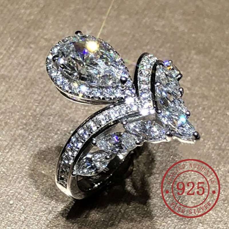 Mới Nhẫn Mạ Bạch Kim Mạ Vàng 18k Hình Vương Miện