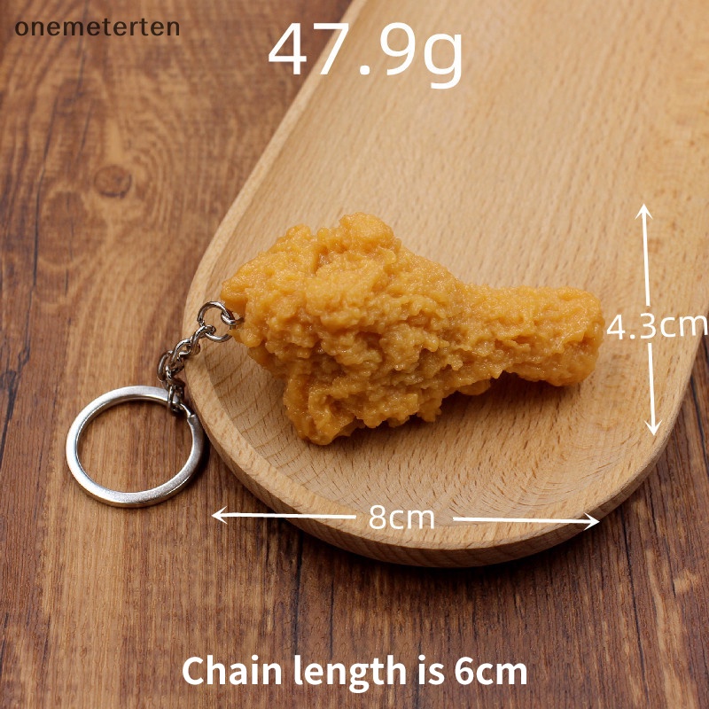 Rten Móc Khóa mini Hình Đùi Gà / Thức Ăn Sáng Tạo Có Móc Khóa