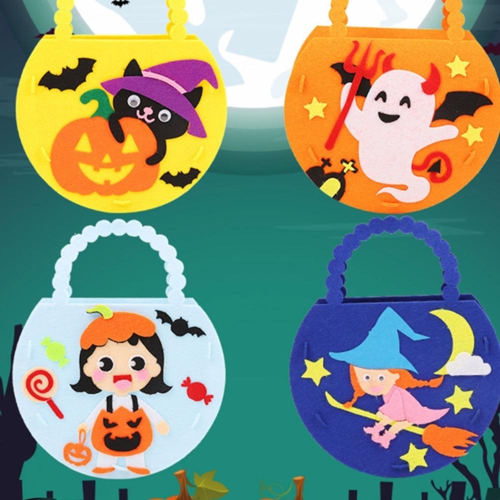 Glenes Túi Xách Bằng Vải Nỉ Không Dệt Thủ Công Sáng Tạo Dùng Làm Túi Kẹo halloween Cho Trẻ Em diy