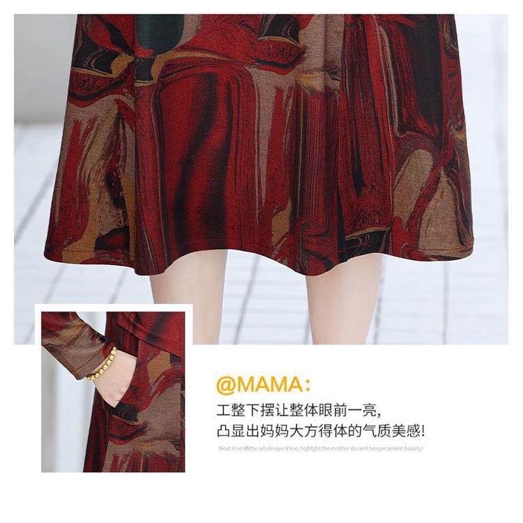 Đầm Phong Cách Phương Tây Thời Trang Xuân Thu Mới 2022 Cho Phụ Nữ Trung Niên