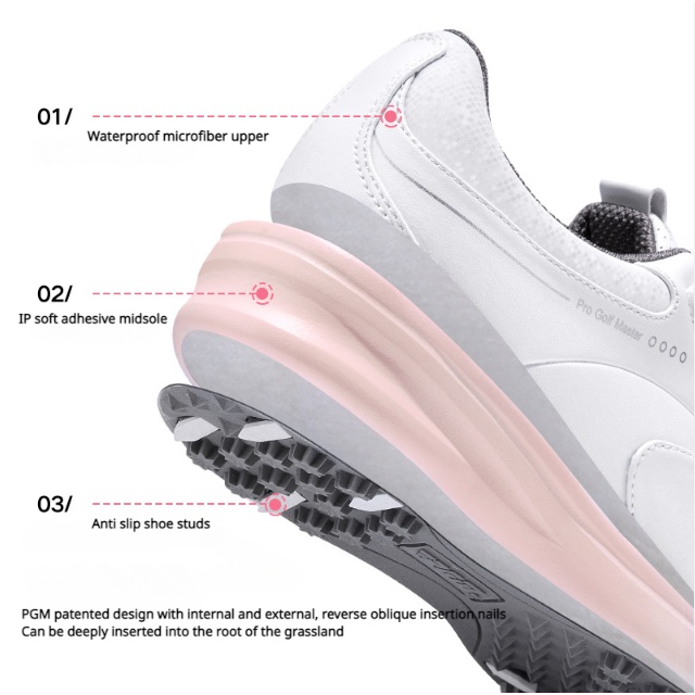PGM Giày Thể Thao Chơi golf Sợi Siêu Nhỏ Chống Trượt Không Thấm Nước Có Nút Xoay / Ren Cho Nữ