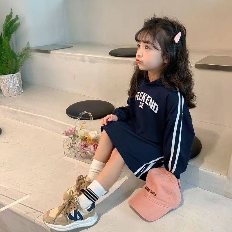 Áo Thun Tay Dài In Chữ Màu Sắc Tương Phản Phong Cách Thời Trang Xuân Thu Dành Cho Bé Gái