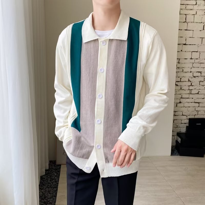 Áo Khoác cardigan Dệt Kim Mỏng Nhẹ Phong Cách retro Thời Trang Dành Cho Nam Giới