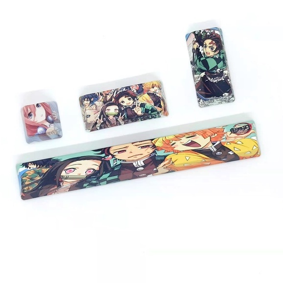 Set 4 Bàn Phím Cơ pbt keycap demon slayer Thăng Hoa yadouzi anime