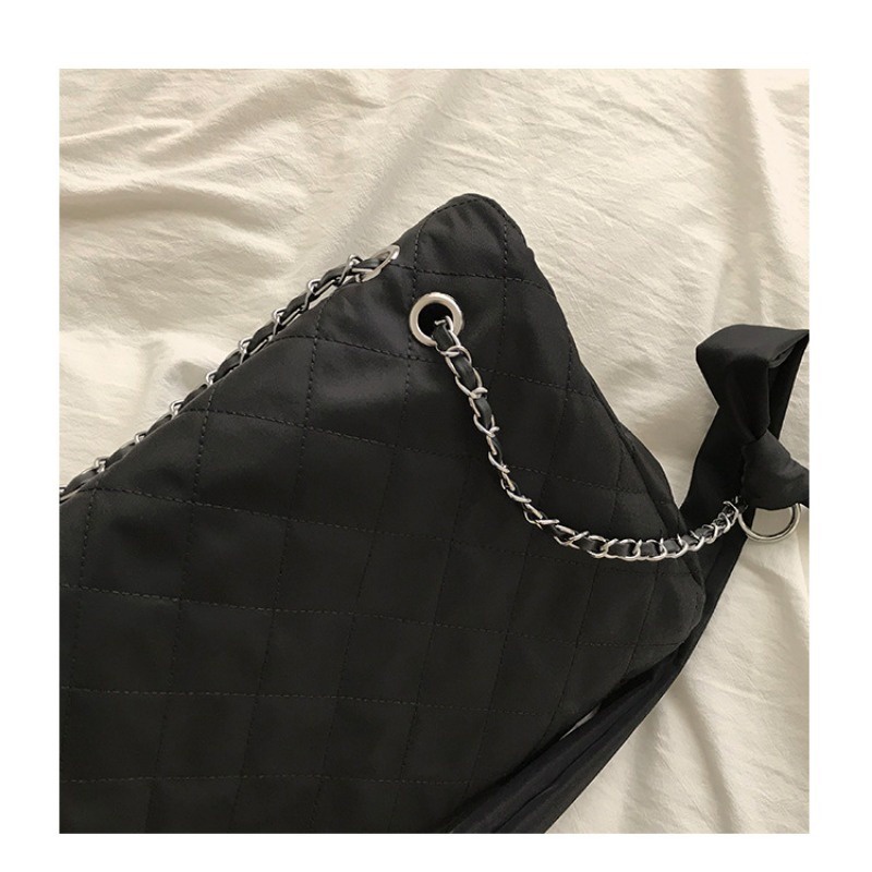 Mới Phong Cách Retro Đính Kim Cương Nylon Lớn Túi Xách Nữ Dây Xích Công Suất Lớn Túi Đeo Vai