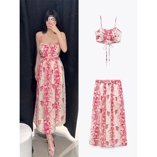  Váy Nữ Mùa Hè 2023 Phong Cách Kỳ Nghỉ In Hình Váy Cao Cấp + Áo Ngắn Sling Mỏng 7622020 620