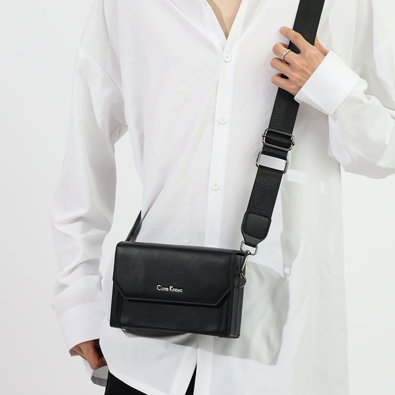 XINYIMEI  Túi Đeo Chéo Vai Hình Vuông Nhỏ Màu Trơn Đơn Giản Hợp Thời Trang Cho Nam