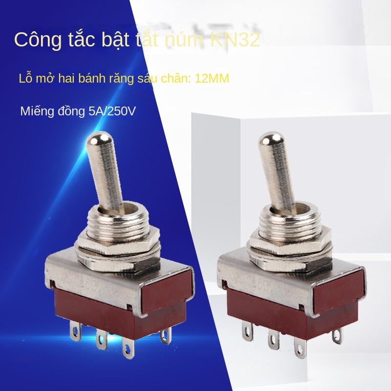 Công Tắc Nút KN32 Công Tắc Lắc Đầu Công Tắc 6 Chân Hai Bánh Răng Công Tắc Xoay 6 Chân 2 Bánh Răng Công Tắc Xoay Nút 12Mm - KN32