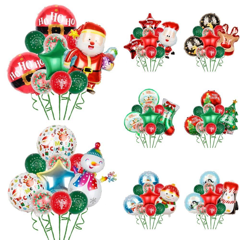 Muvako Bong Bóng Màng Nhôm Bơm Hơi Hình Giáng Sinh Dễ Thương Dùng Trang Trí Tiệc Giáng Sinh diy