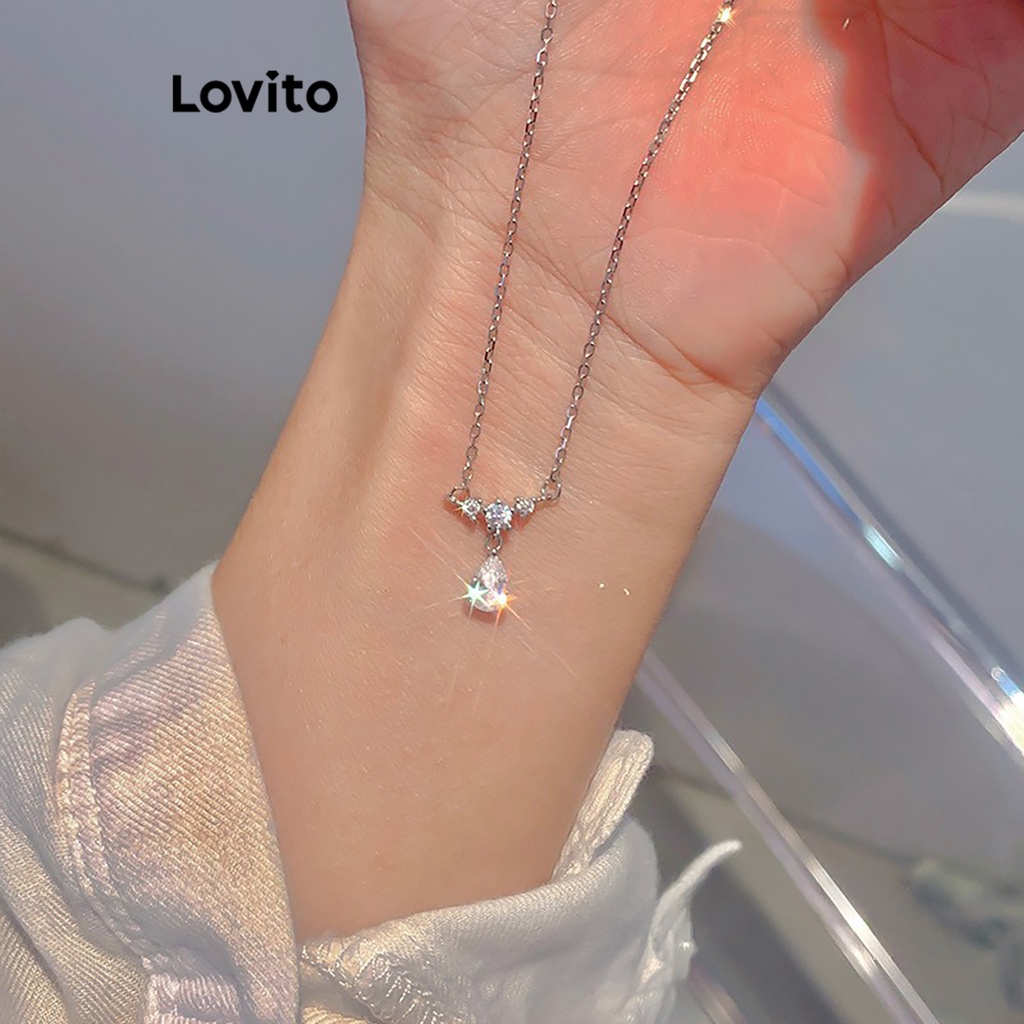 Lovito Dây chuyền cơ bản trơn đơn giản cho nữ LNA28112