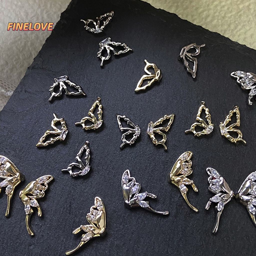 1 Phụ Kiện Trang Trí Móng Tay Chống Rơi Hình Cánh Bướm Ba Chiều Lấp Lánh diy