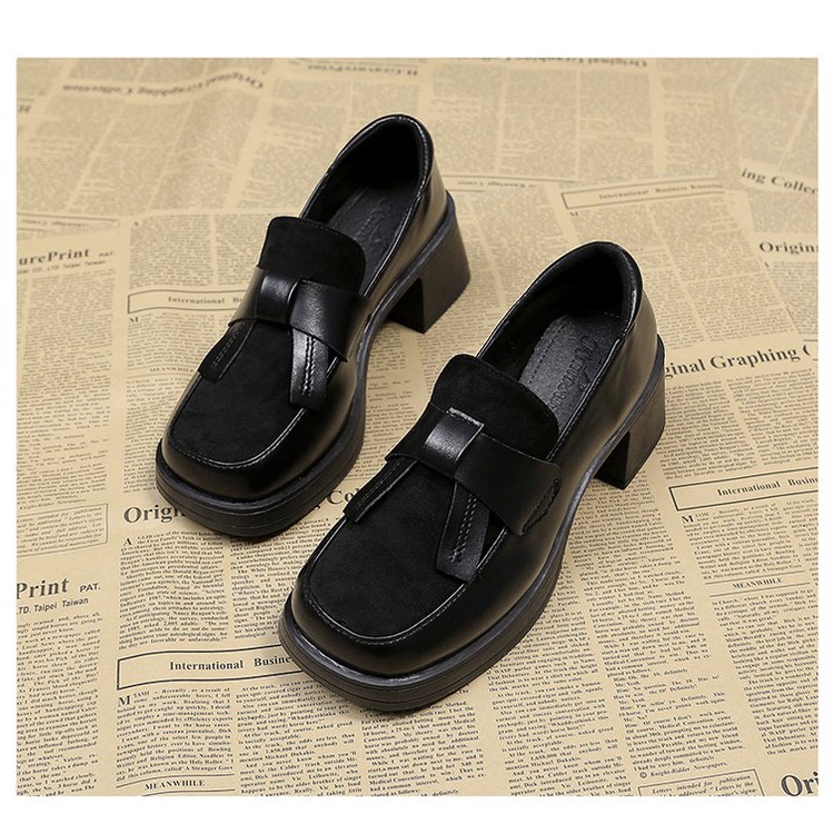 Giày Cao Gót Mũi Tròn Chống Thấm Nước Hợp Thời Trang