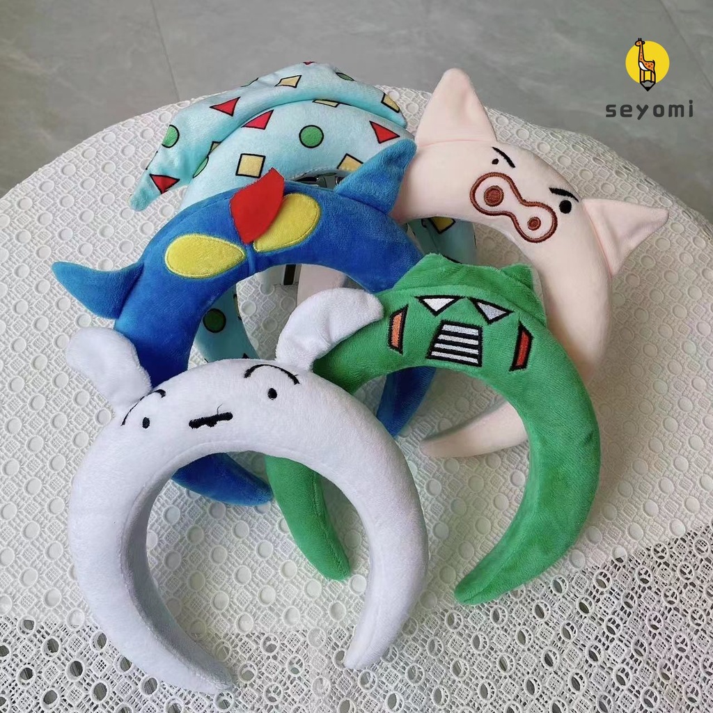 Kawaii Băng Đô Cài Tóc Bông Hình Cậu Bé Bút Chì shin-chan Rửa Mặt Trang Điểm Rửa Mặt
