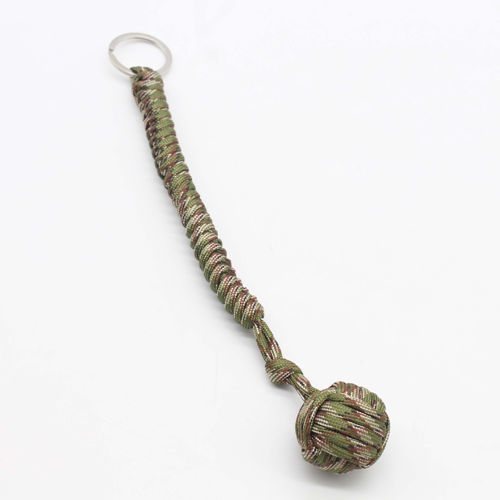 Paracord Bện Thép Bóng Monkey Fist Bi Thép - Thắt Nút Bóng Khỉ Nắm Tay Paracord Sinh Tồn Ngoài Trời Móc Chìa Khóa