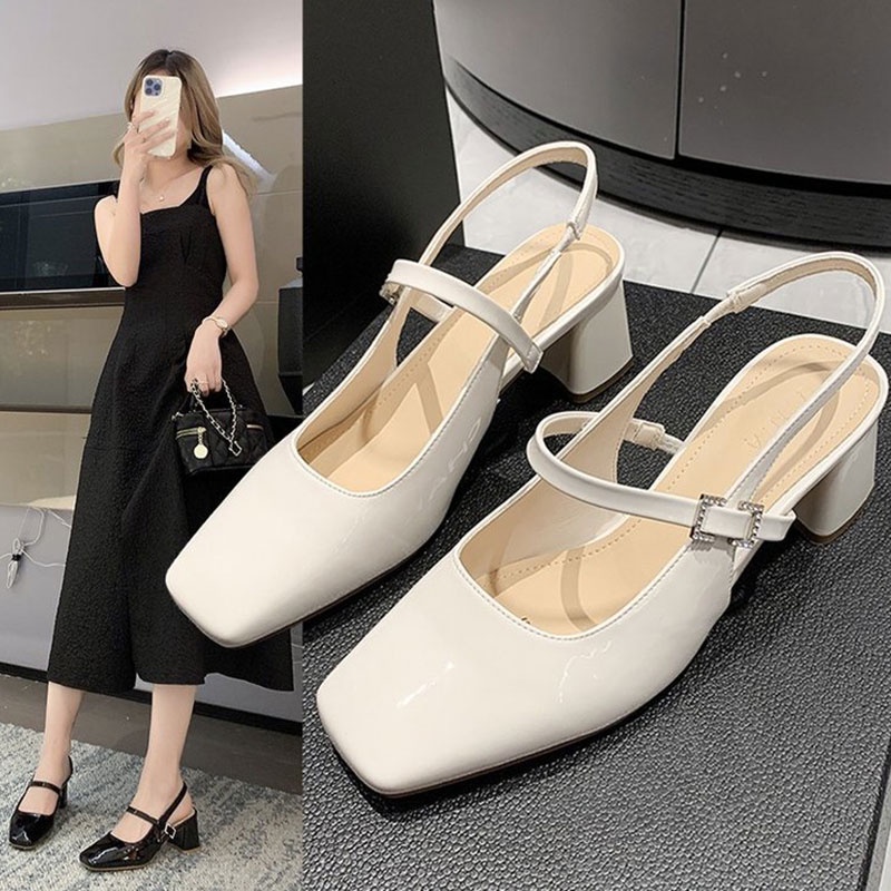 Giày Sandal Cao Gót Đế Dày Chống Trượt Thoải Mái Thời Trang Hàn Quốc