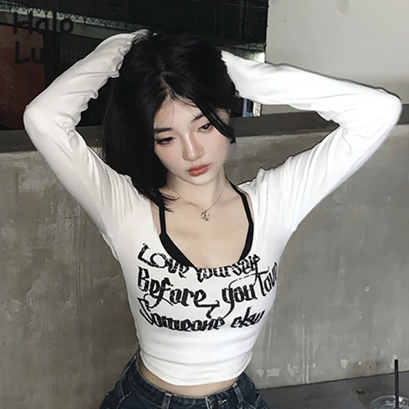 Halo  Luu áo phông áo thun nữ croptop baby tee Trendy Korean Thời trang INS WTX2392ZDJ38Z230923