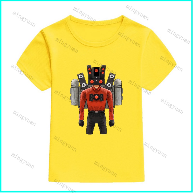 Áo Thun Tay Ngắn In Hình Mingyuan Skibidi Toilet Titan Tv Man Creepy Speakerman Cho Thanh Thiếu Niên