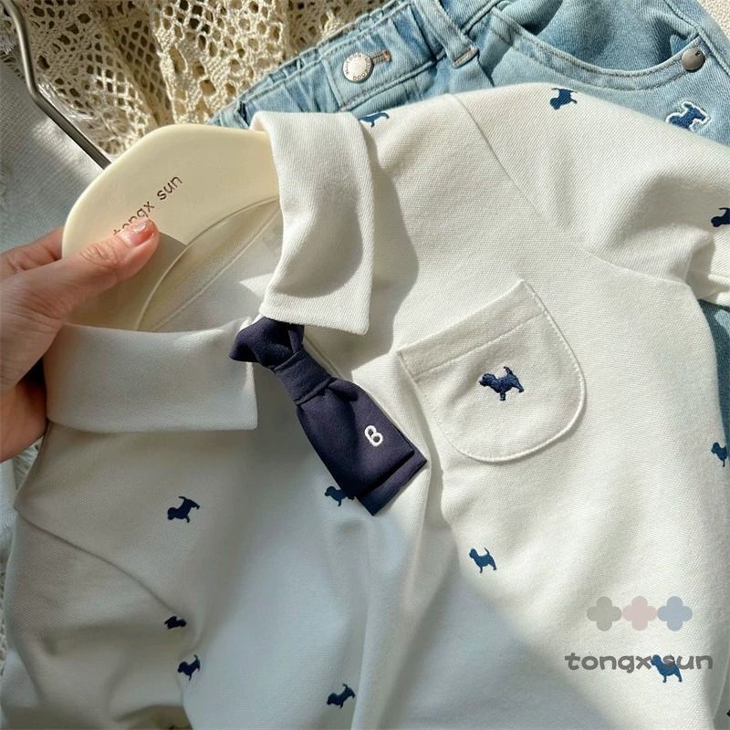 Áo polo Dài Tay Thiết Kế Mới Thời Trang Mùa Xuân Thu Dành Cho Bé Trai