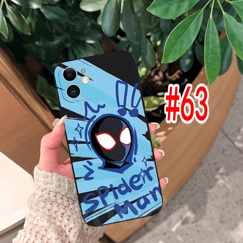 Ốp lưng ins Trend SpiderMan Gwen Couple Xiaomi POCO X5 M5 M4 M3 F3 X3 F4 GT Pro 4G 5G MI 12 11 Ultra Lite Note 10 11T 10T A2 Cute Cartoon Straight edge Tpu Fine Hole Shockproof Lens Protection Soft Phone Case Cover MDD 63