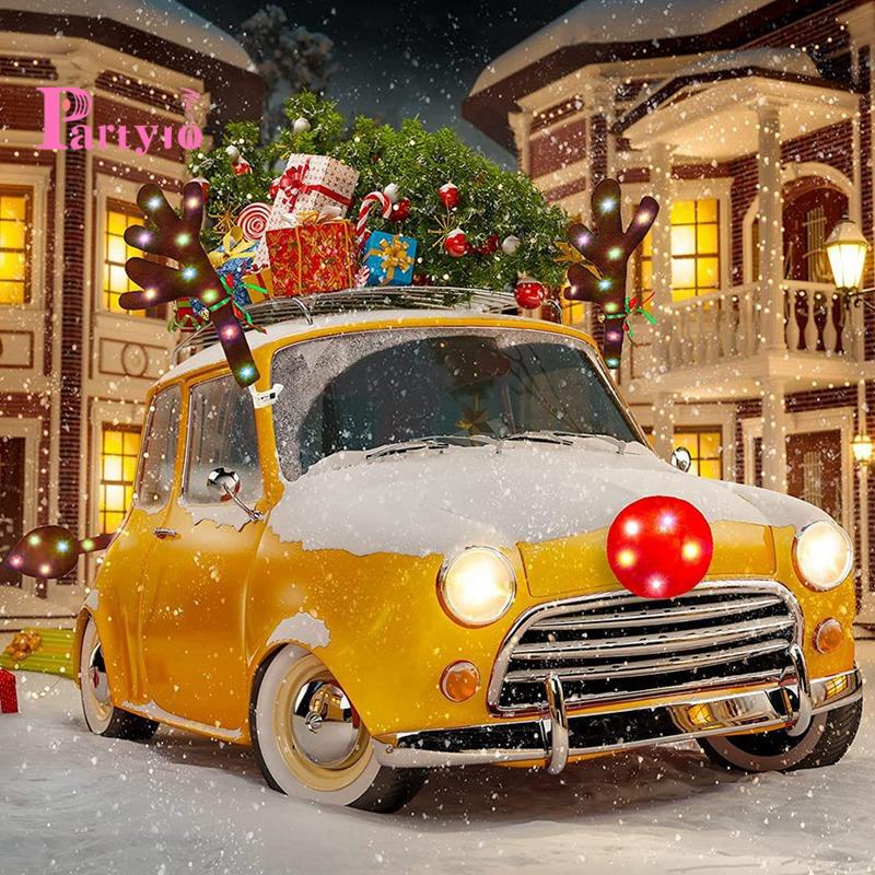 Bộ Tuần Lộc Xe Hơi Có Đèn led Trang Trí Giáng Sinh