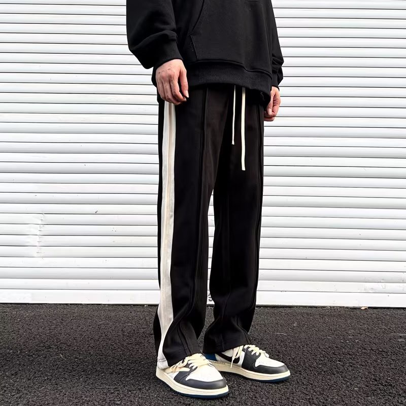 Quần Dài Thể Thao Kẻ Sọc Phong Cách Đường Phố Mỹ Thời Trang Thu Đông Cho Nam