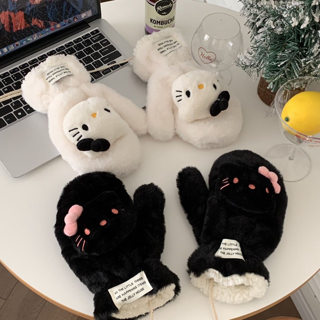 Sanrio Găng Tay Hoạt Hình Hello Kitty Chống Gió Ấm Áp # 1