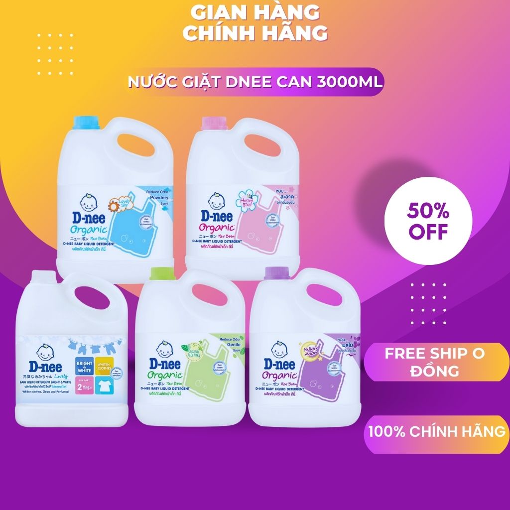 Nước giặt quần áo em bé Dnee 3000ml- Nước Giặt Xả Cho Trẻ Em an toàn 1400ml, Chính hãng Công ty Đại Thịnh ..