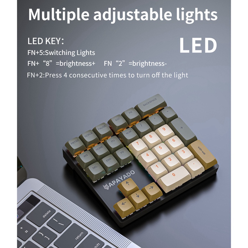 Bàn Phím Cơ apayado 33 Phím Có Đèn Nhiều Màu