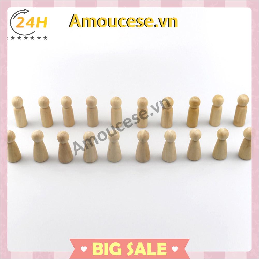 Bộ 20 Búp Bê Gỗ Tự Sơn Hình Người Đàn Ông Chưa Hoàn Thiện