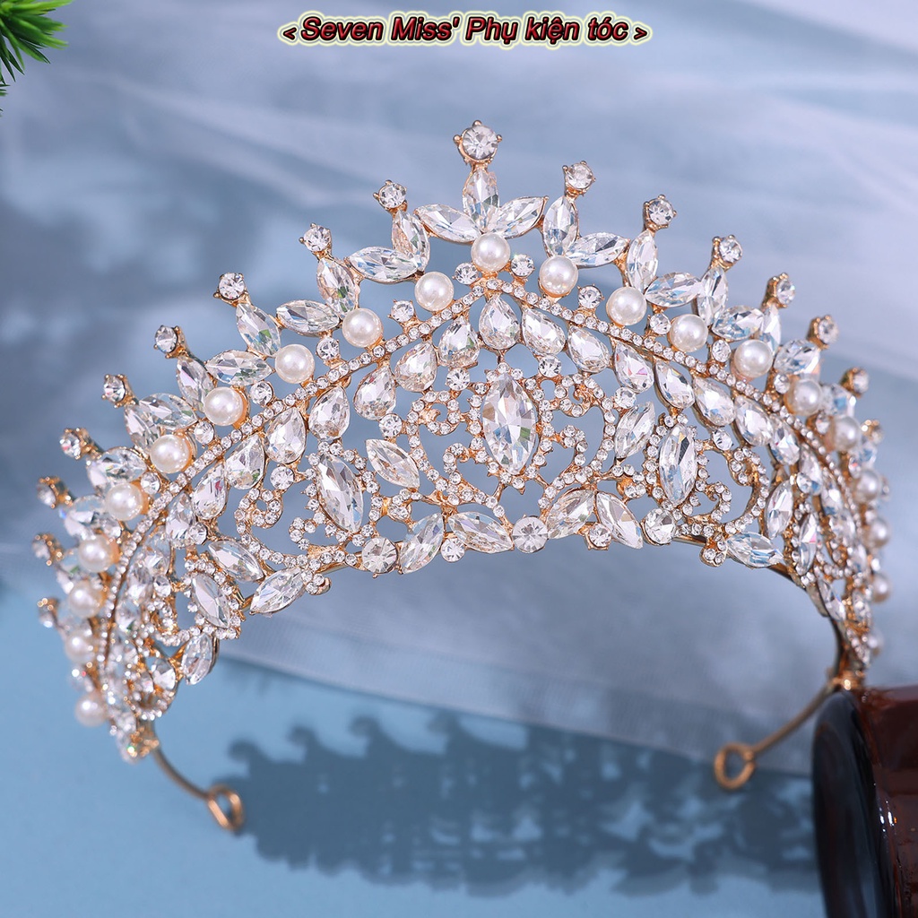 Cài Tóc Hình Vương Miện Tròn Lấp Lánh Chống Trượt