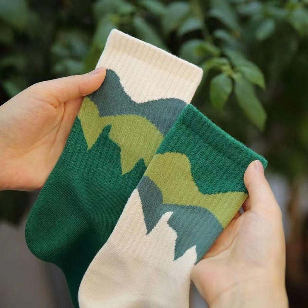 Kent1 Vớ cotton Dài Thoáng Khí Thiết Kế Không Đối Xứng Thời Trang Cá Tính Cho Nữ