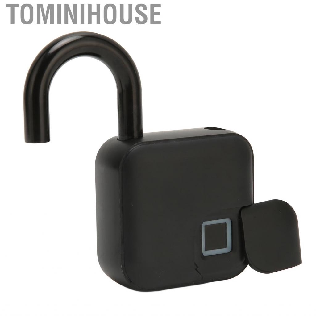 Tominihouse Fingerprint Padlock  Safety Electronic Lock For Suitcase Gym