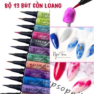Set 13 bút cồn loang | tạo loang vân đá & khói mây dễ dàng | vẽ móng nails