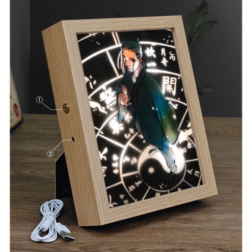 Khung Ảnh Đèn led 3 Màu Hình anime jujutsu kaisen gojo satoru Để Bàn Trang Trí Phòng Ngủ