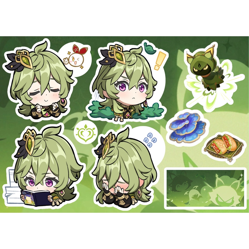 MINI STICKER PACK 🔔  Sticker Pack Genshin Impact A6  - Cắt Sẵn - Màng Cán Chống Nước - Keo Dán Sẵn