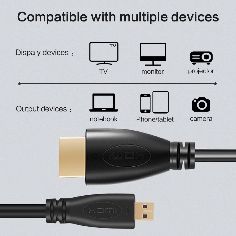 Cáp Chuyển Đổi 1m 1.5m 2m 3m v1.4 hdmi Sang micro hdmi 1080p 1440p Cho hdtv ps3 xbox 3d