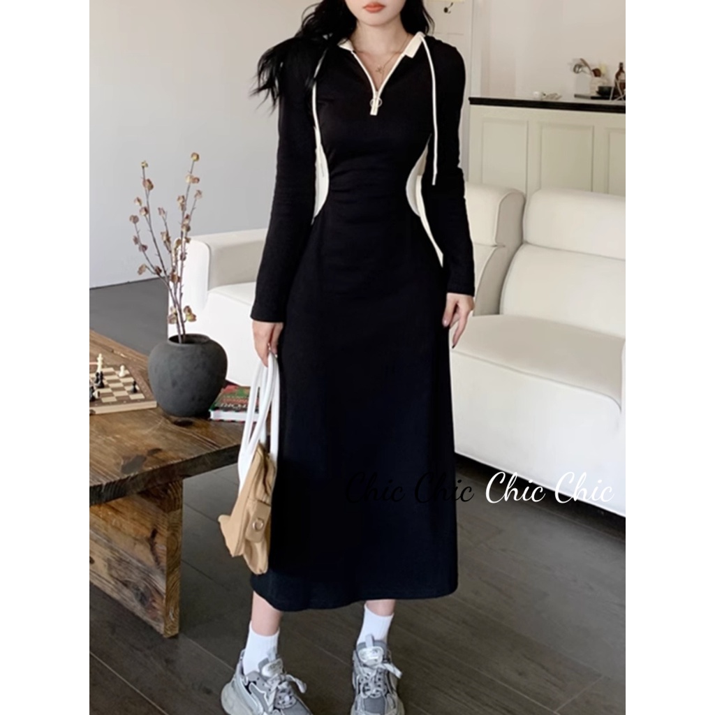 Chic Chic váy nữ Đầm Body Cho thời váy Stylish Cổ điển Hàn Phong thời trang WLQ23000BO 40Z231007