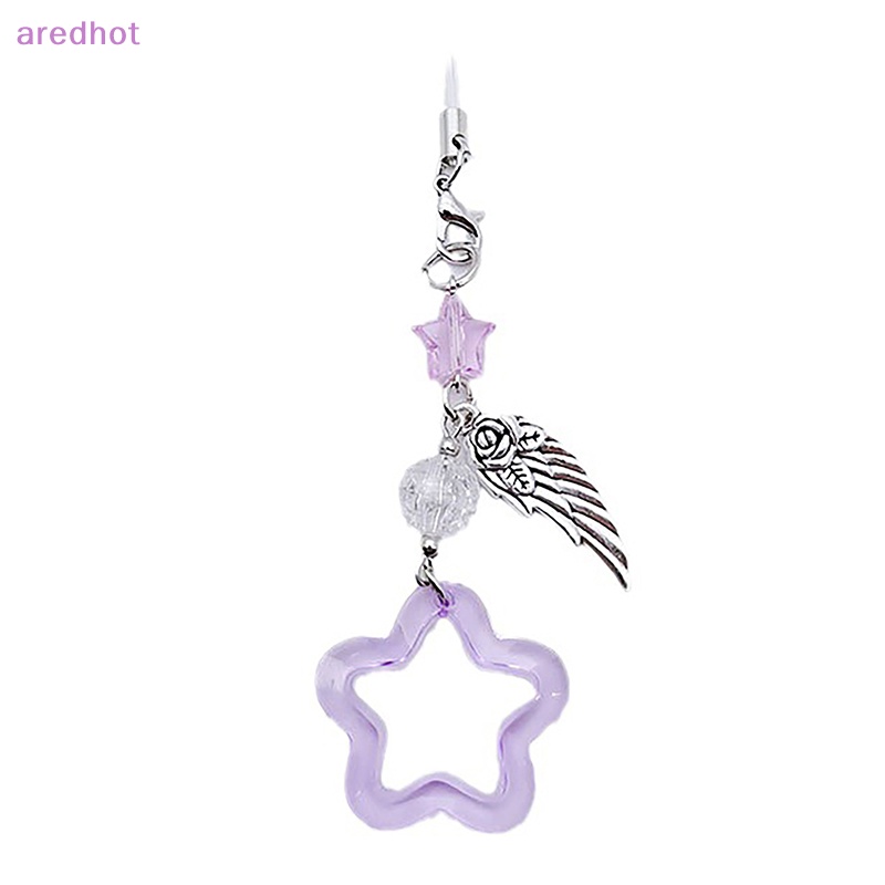 Aredhot Dây Đeo Điện Thoại Mặt Hình Ngôi Sao Năm Cánh Màu Tím Nhỏ Xinh Thời Trang Phụ Kiện Chìa Khóa Gubn Mới
