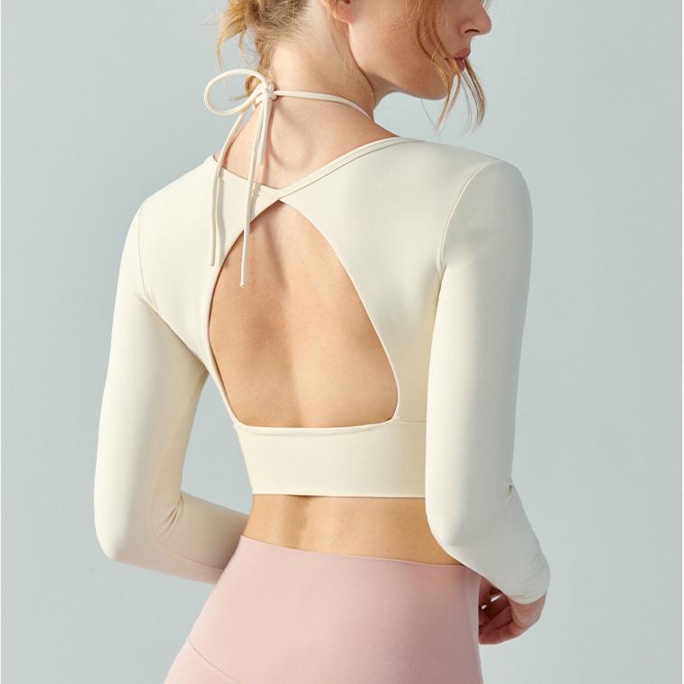 Áo Thun Thể Thao yoga Dài Tay Có Mút Đệm