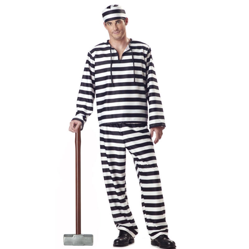 Trang Phục Hóa Trang Tù Nhân halloween Màu Trắng Đen Cho Nam Và Nữ