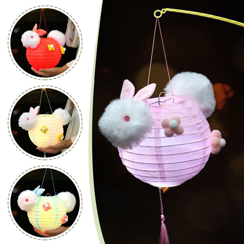 Diy Mặt Dây Chuyền Lồng Đèn Hình Thỏ Mặt Trăng k3x4