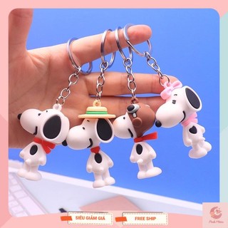 Móc khóa Mini Snoopy đáng yêu phong cách Hàn Quốc, móc chìa khóa Snoopy