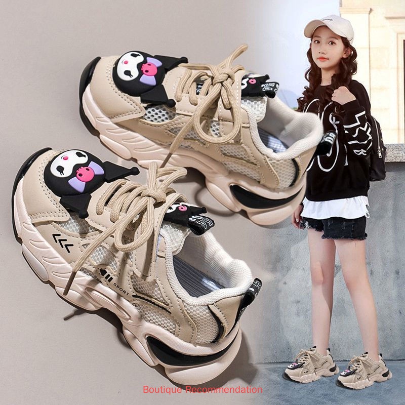 Giày Thể Thao Phối Lưới Thoáng Khí Thời Trang Xuân Thu Mới Cho Bé Gái