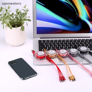 Dây cáp sạc nhanh usb 3 trong 1 có thể rút lại đa năng cho iphone và android