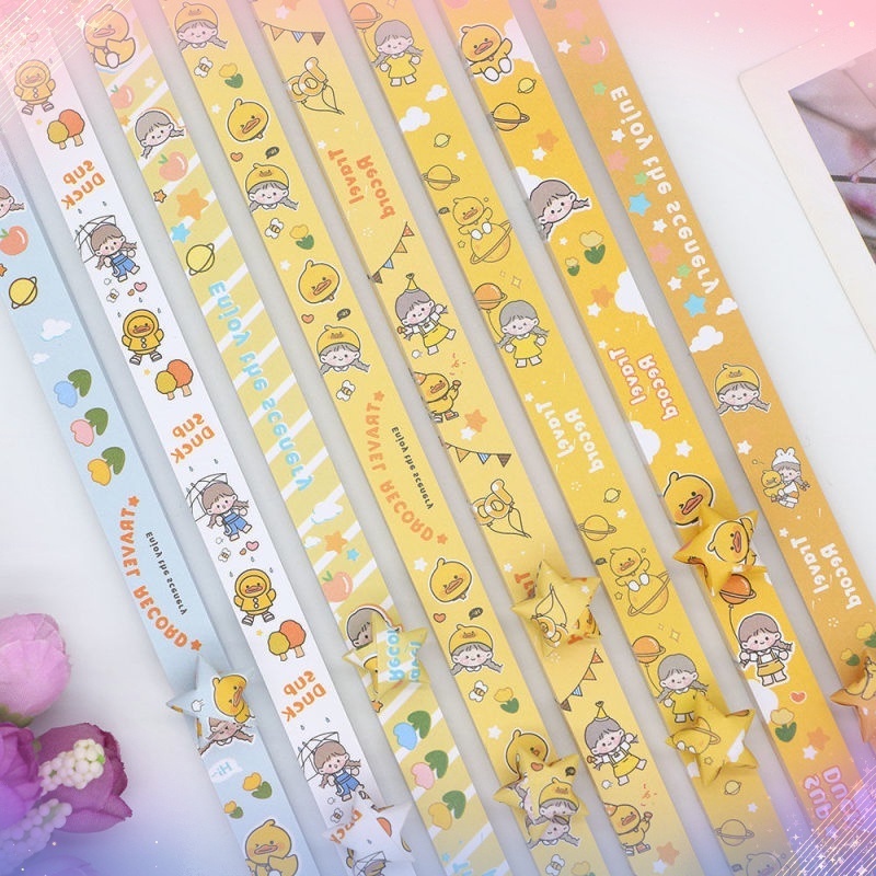 Set 136 Tờ Giấy Xếp Hình Hoa Hồng / Gấu / Cung Hoàng Đạo May Mắn / Ngôi Sao May Mắn handmade Làm Quà Tặ