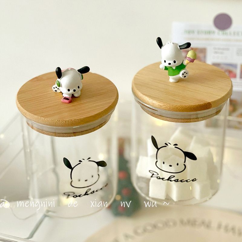 Lọ Thủy Tinh sanrio Có Nắp Đậy Bằng Gỗ Hoạt Hình pacha Cấp Thực Phẩm Cho Nhà Bếp