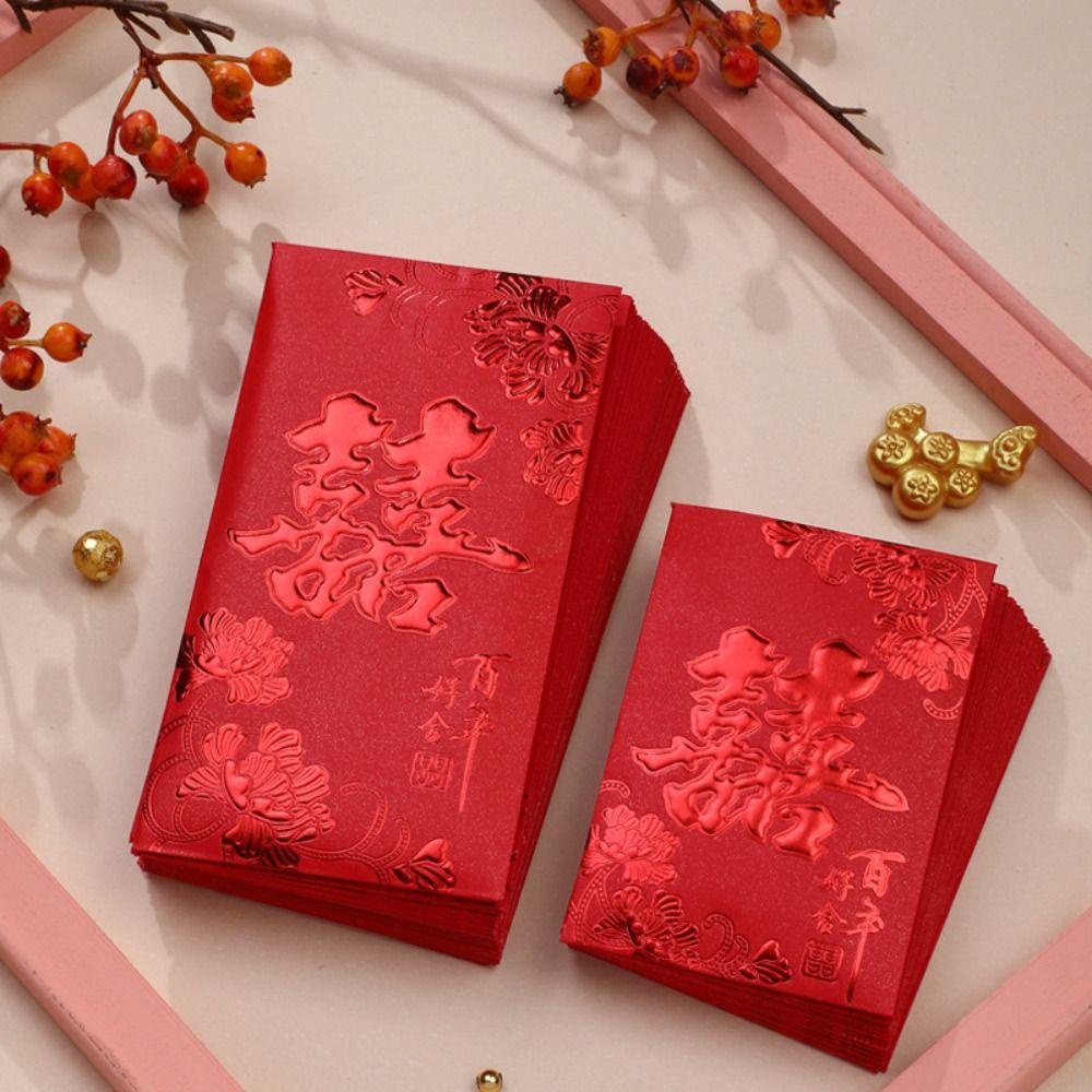Set 6 Bao Lì Xì Đỏ Hoạt Hình Sáng Tạo Cho Năm Mới