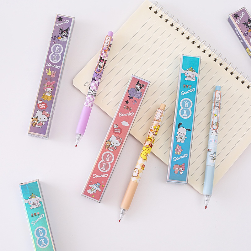 ⚡VẬN CHUYỂN NHANH⚡⚡ Bút Gel Sanrio Bút Bấm Ngẫu Nhiên 1 Chiếc Hello Kitty Cinnamoroll Kuromi My Melody Gel Ink Pen Bút Trung Tính Dùng Cho Trường Học, Văn Phòng, Dụng Cụ Viết